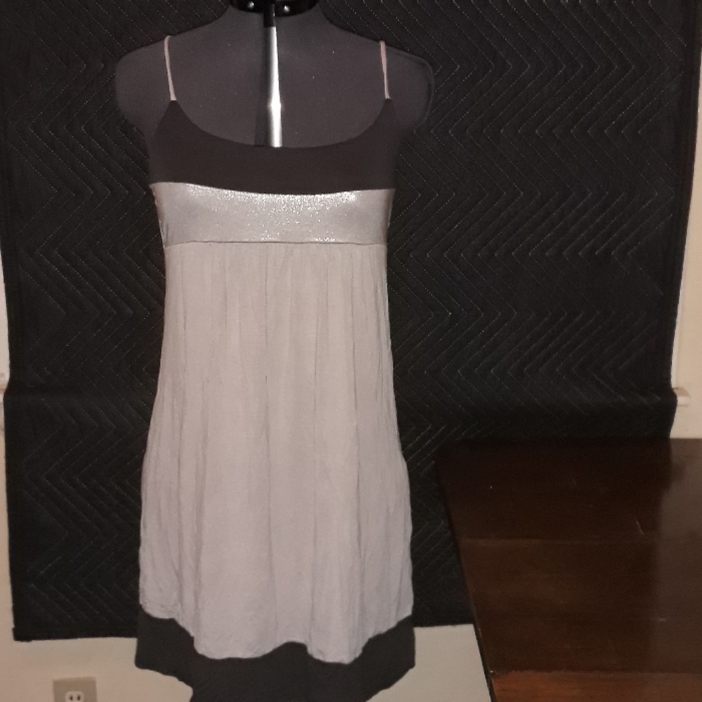 Silver / Grey Spaghetti Strap Beach Dress